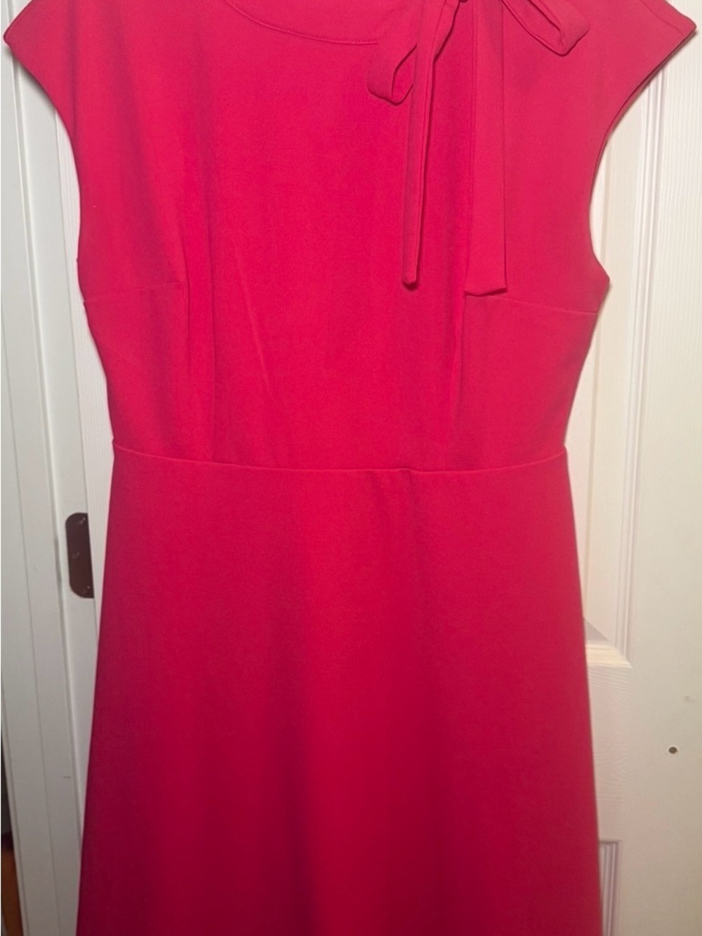 Women’s Pink Tie-Neck A-Line Dress